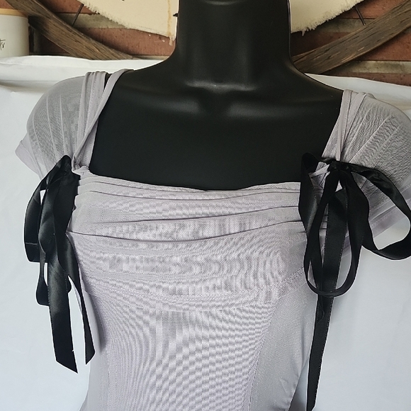 Forever 21 Lavender Mini Dress with Black Ribbons - Picture 2 of 5